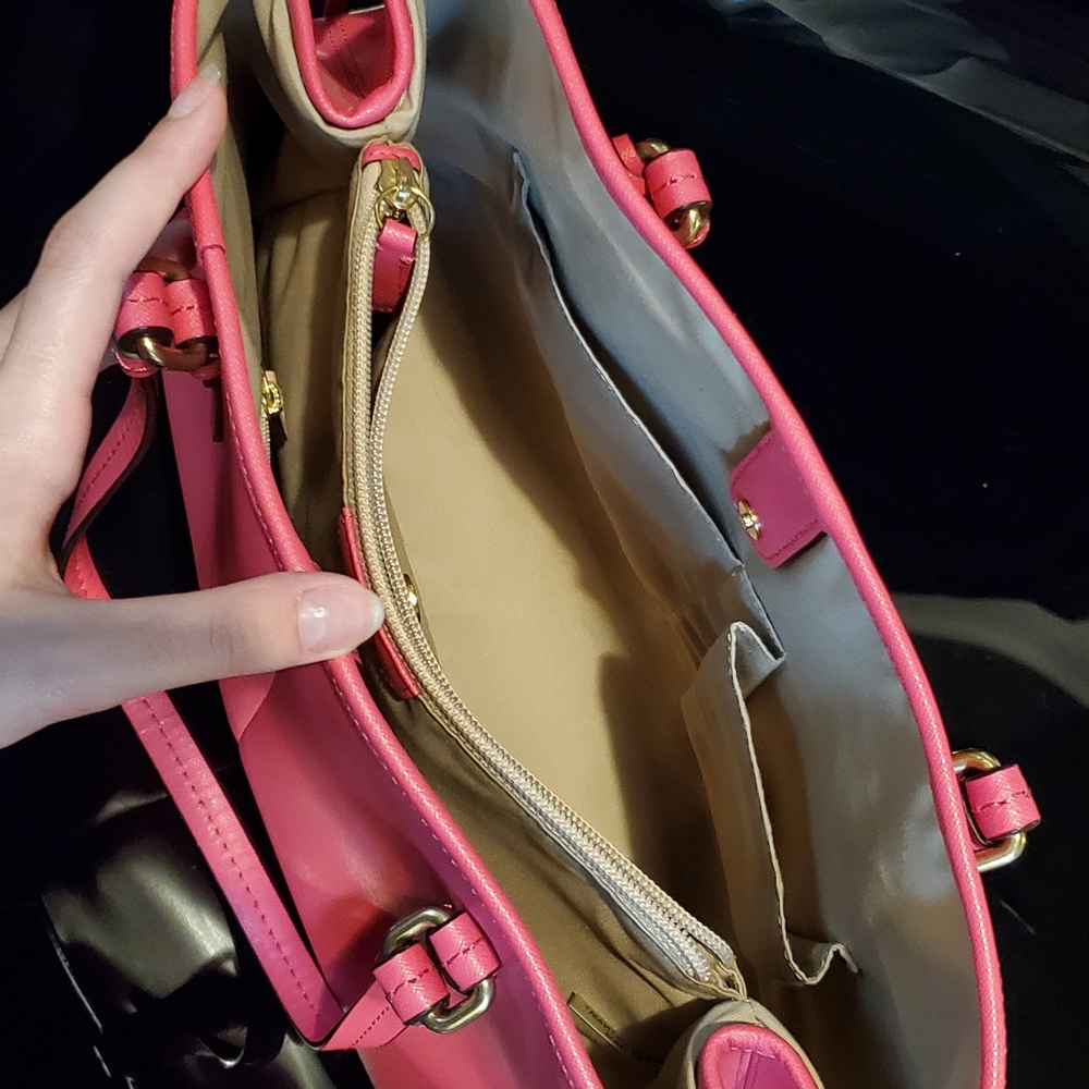 Bright Pink Coach Leather Bag And Wallet Set - Picture 6 of 16